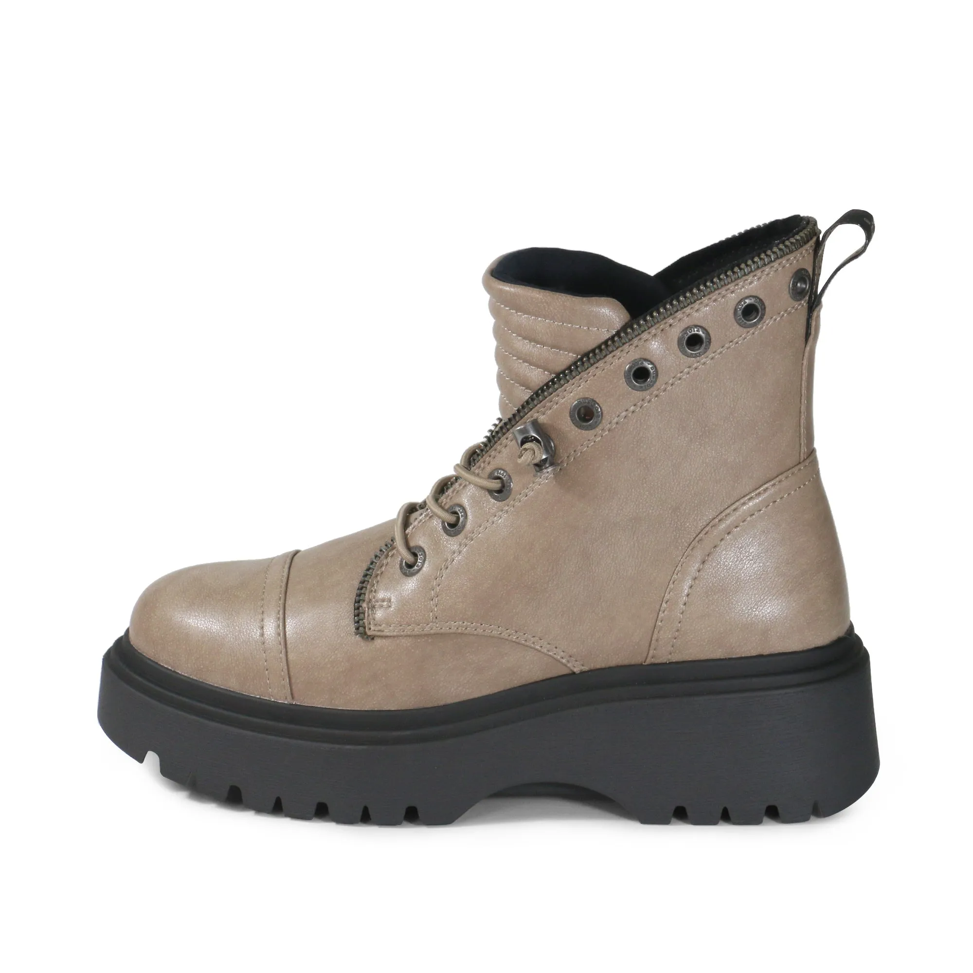 Firenze Platform Combat Boots (Vintage Taupe)