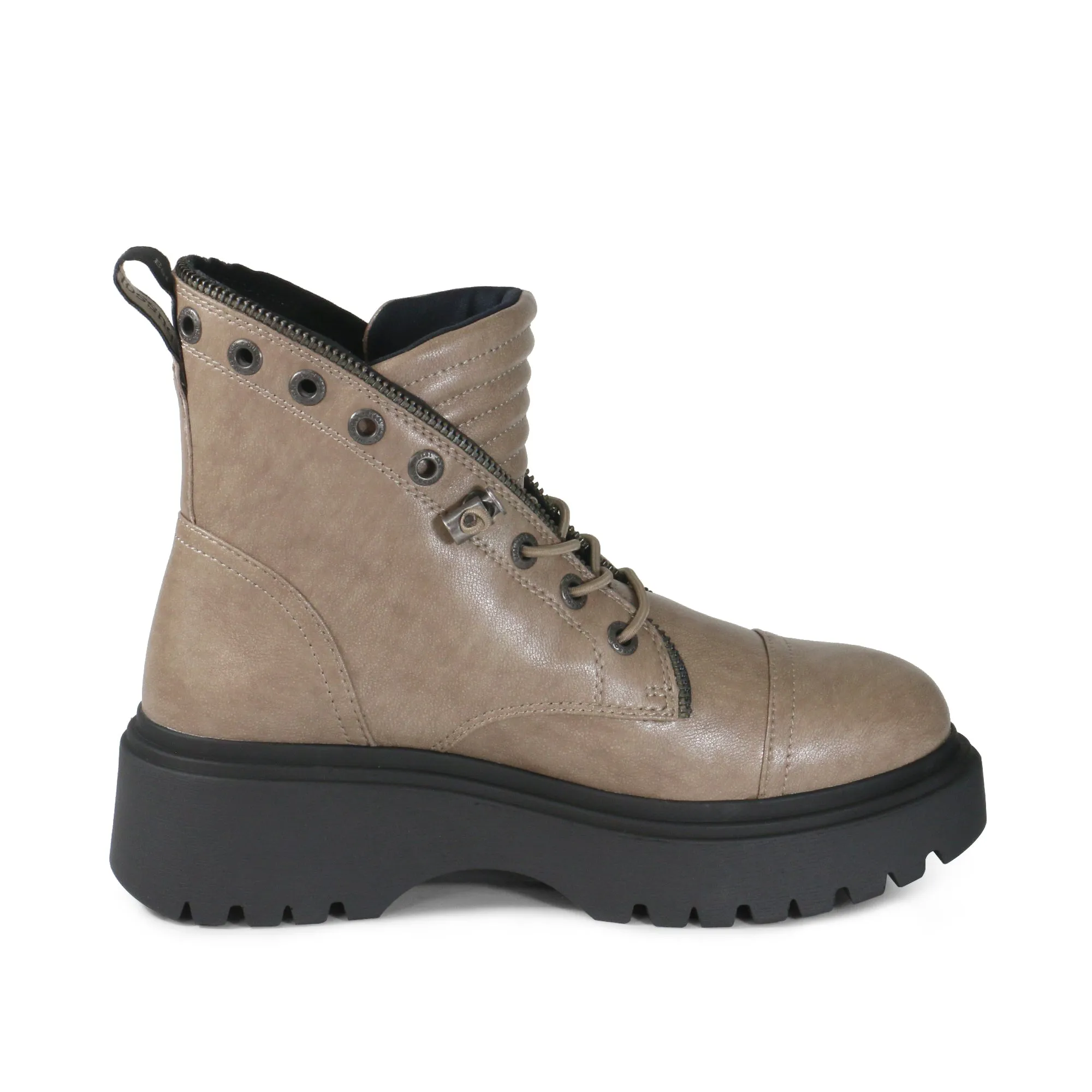 Firenze Platform Combat Boots (Vintage Taupe)