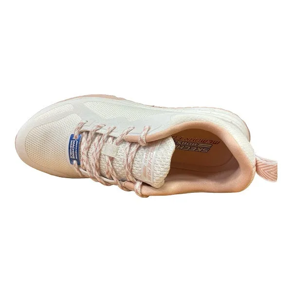 Hyper Efficient Tread Natural Foot Motion Skechers scarpa sneakers da donna Bobs Squad 3 Star Flight 117186/WLPK bianco rosa