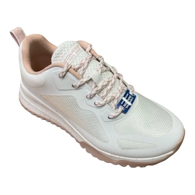 High-top Skechers scarpa sneakers da donna Bobs Squad 3 Star Flight 117186/WLPK bianco rosa