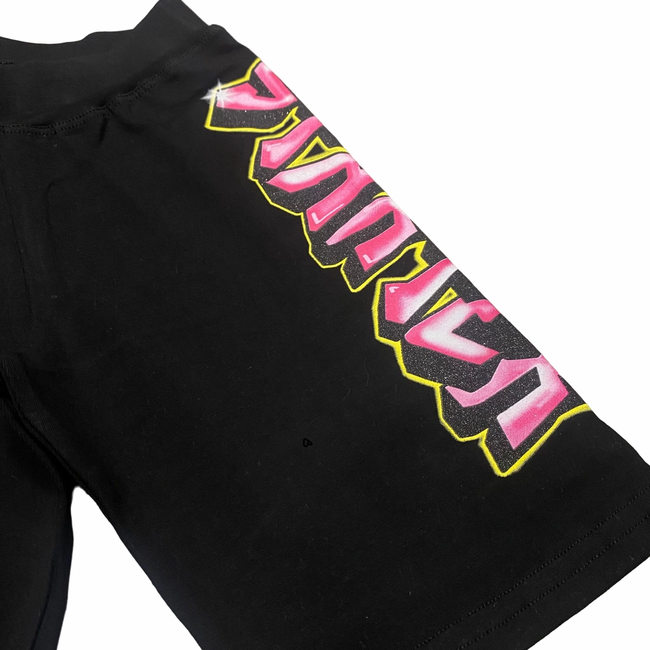 Starter pantalone sportivo ciclista da ragazza con stampa laterale nero Moisture Wicking Technology Slim Fit Design