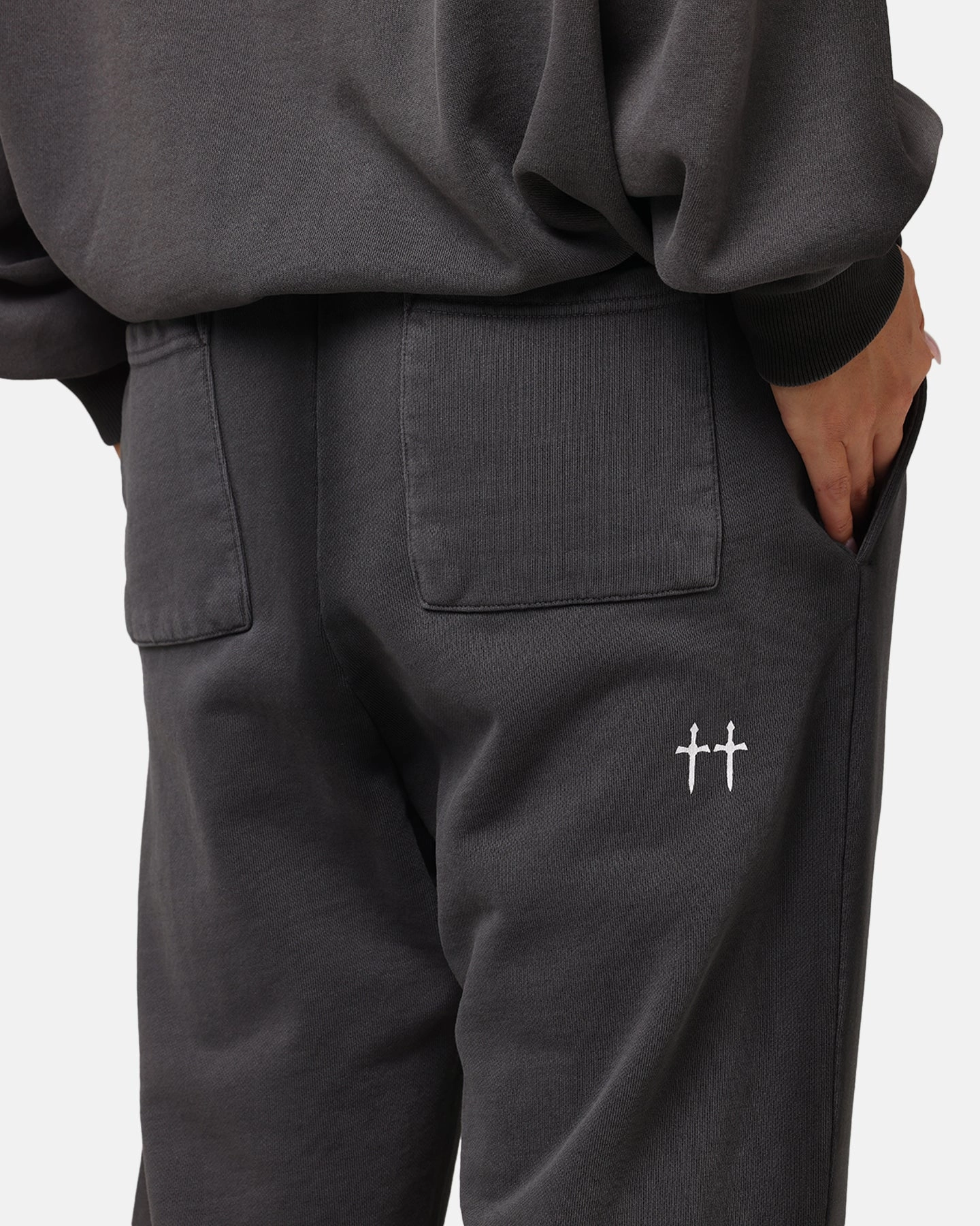 Reflective Trim Options Saint Morta Contrast Wash Sweatpants Washed Black