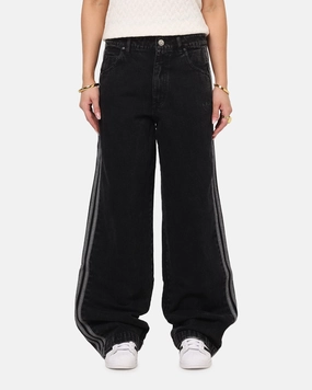 Adventure Ready Adidas Women's Denim 3-Stripes Track Pants True Black Denim