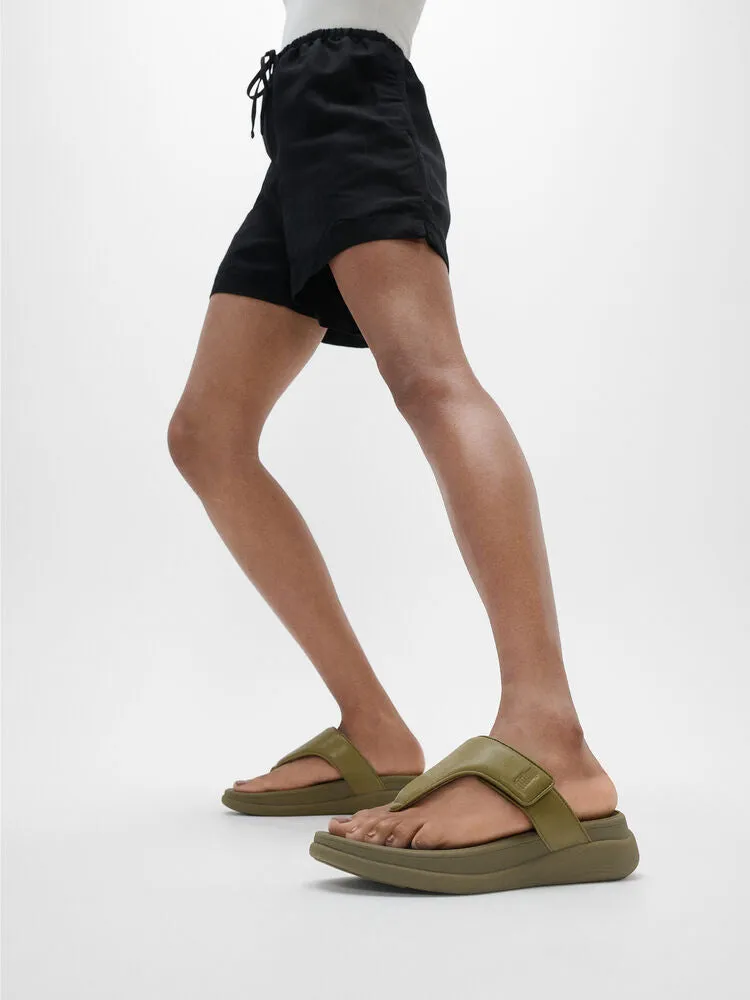 FitFlop F-Mode Go Adjustable Flatform Sandals - Camo Green