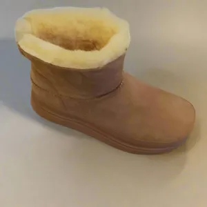 Fitflop Gen-FF Mini  D/Faced Shearling Boots In Desert Tan
