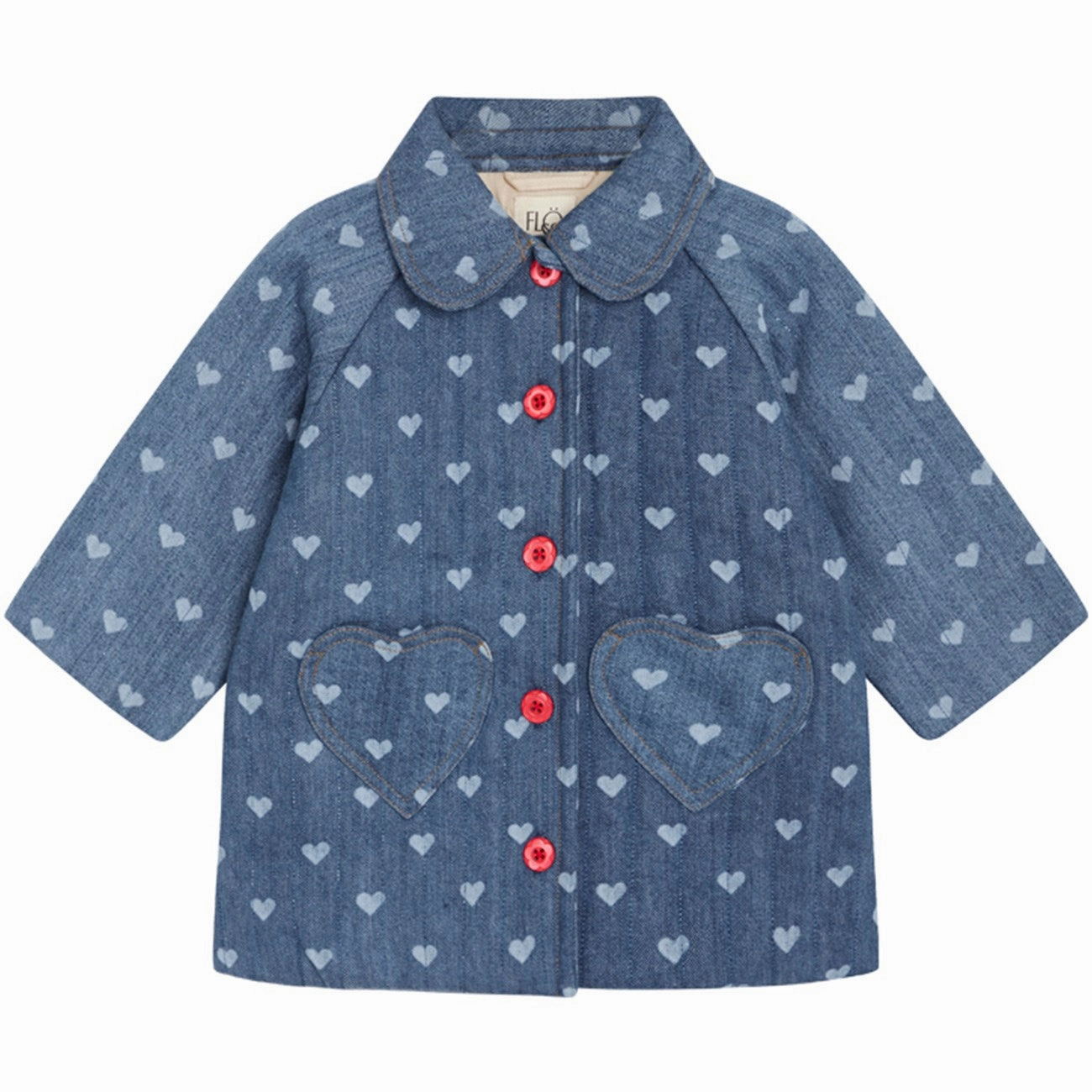 Fl?ss Blue Denim/Hearts Lollo Coat Anti Pilling