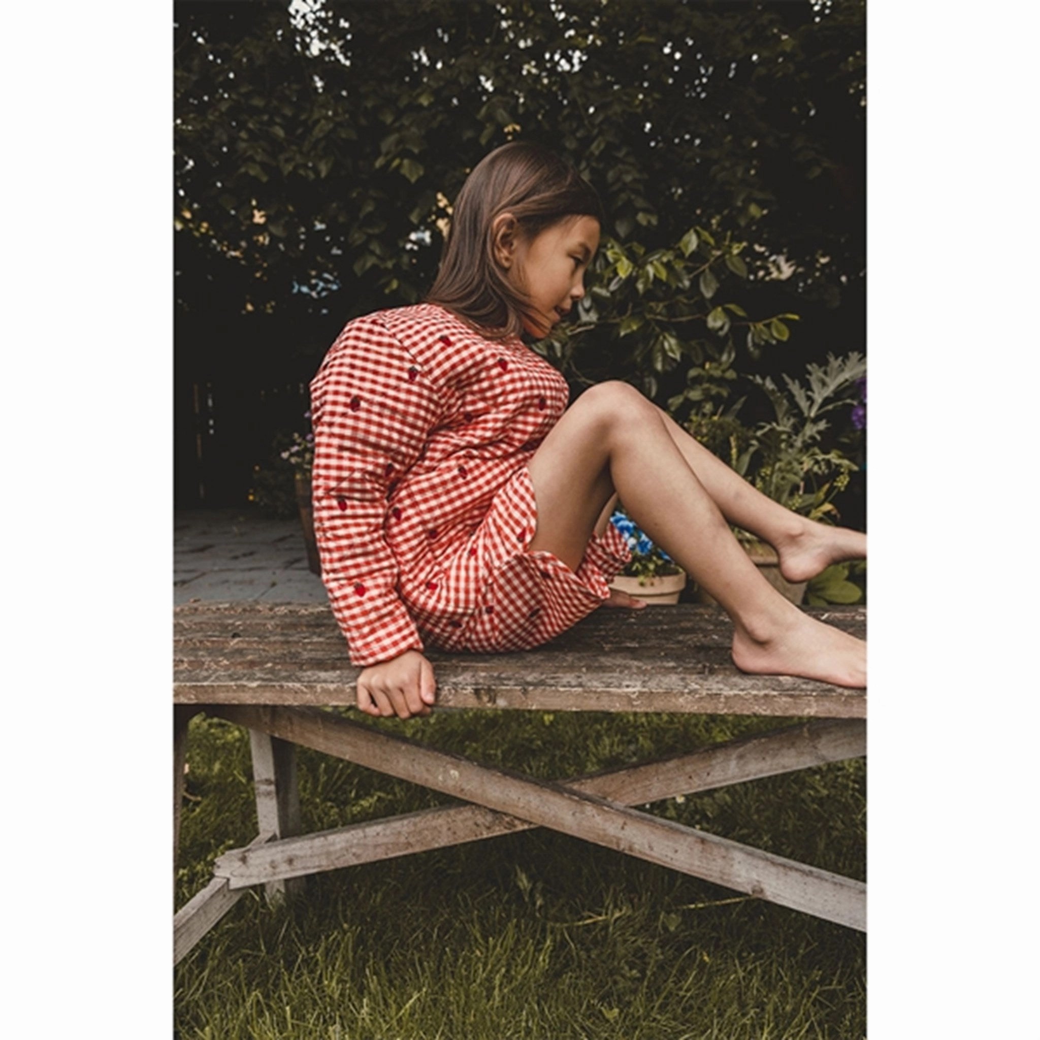 Fl?ss Molly Jacket Berry Gingham Textured Finish Heat Retention