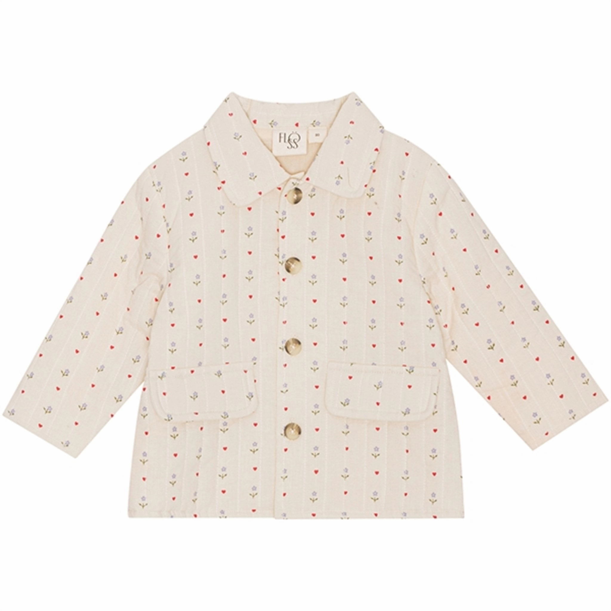 Fl?ss Wilma Quiltet Jacket Heart Print Cross Ventilation Panels Casual Fit Silhouette