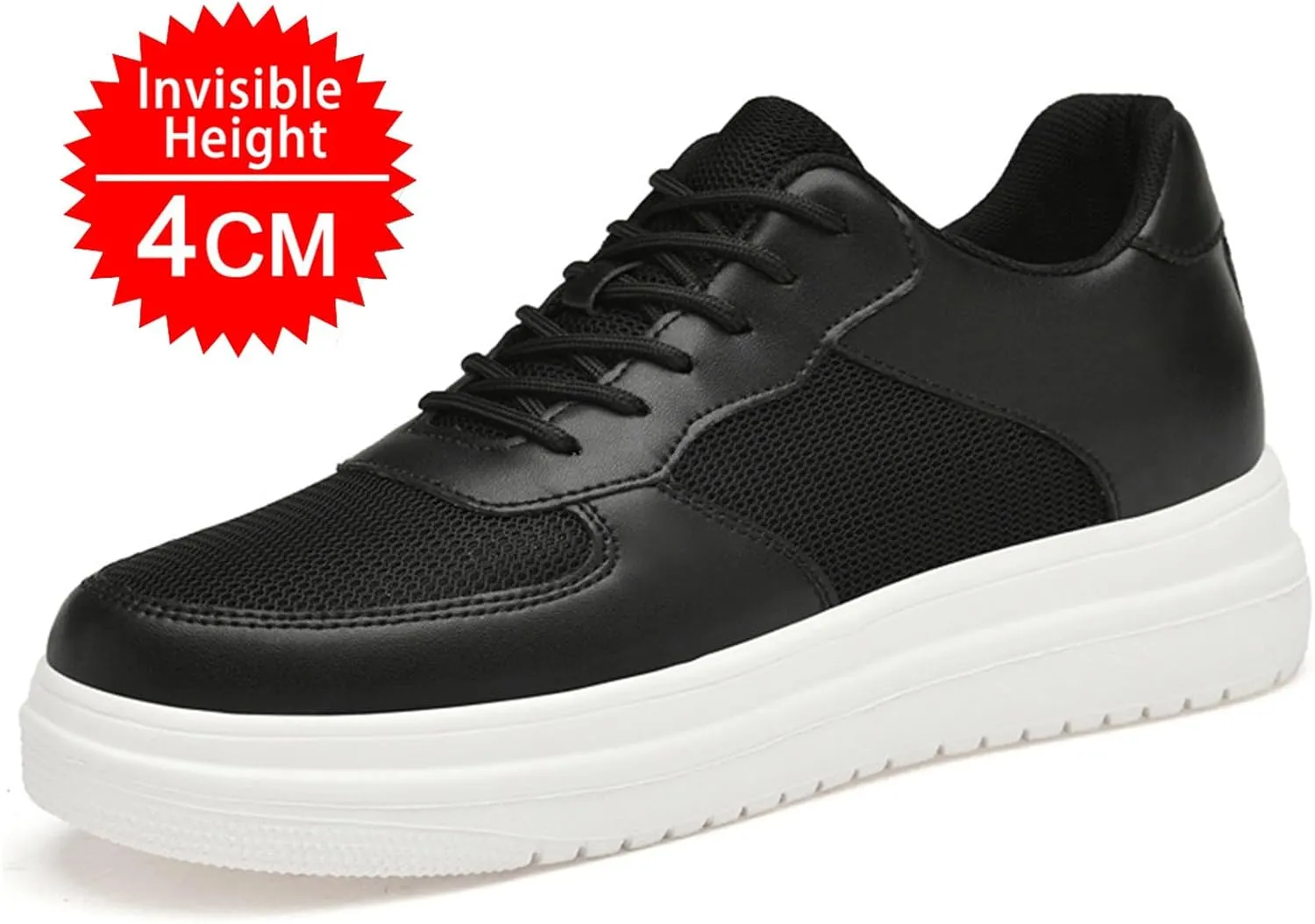 Flat Lifting Shoes Men Women 3 Inches Invisible Elevator Breathable Mesh Height Boosting Casual Work Tennis Shoes
