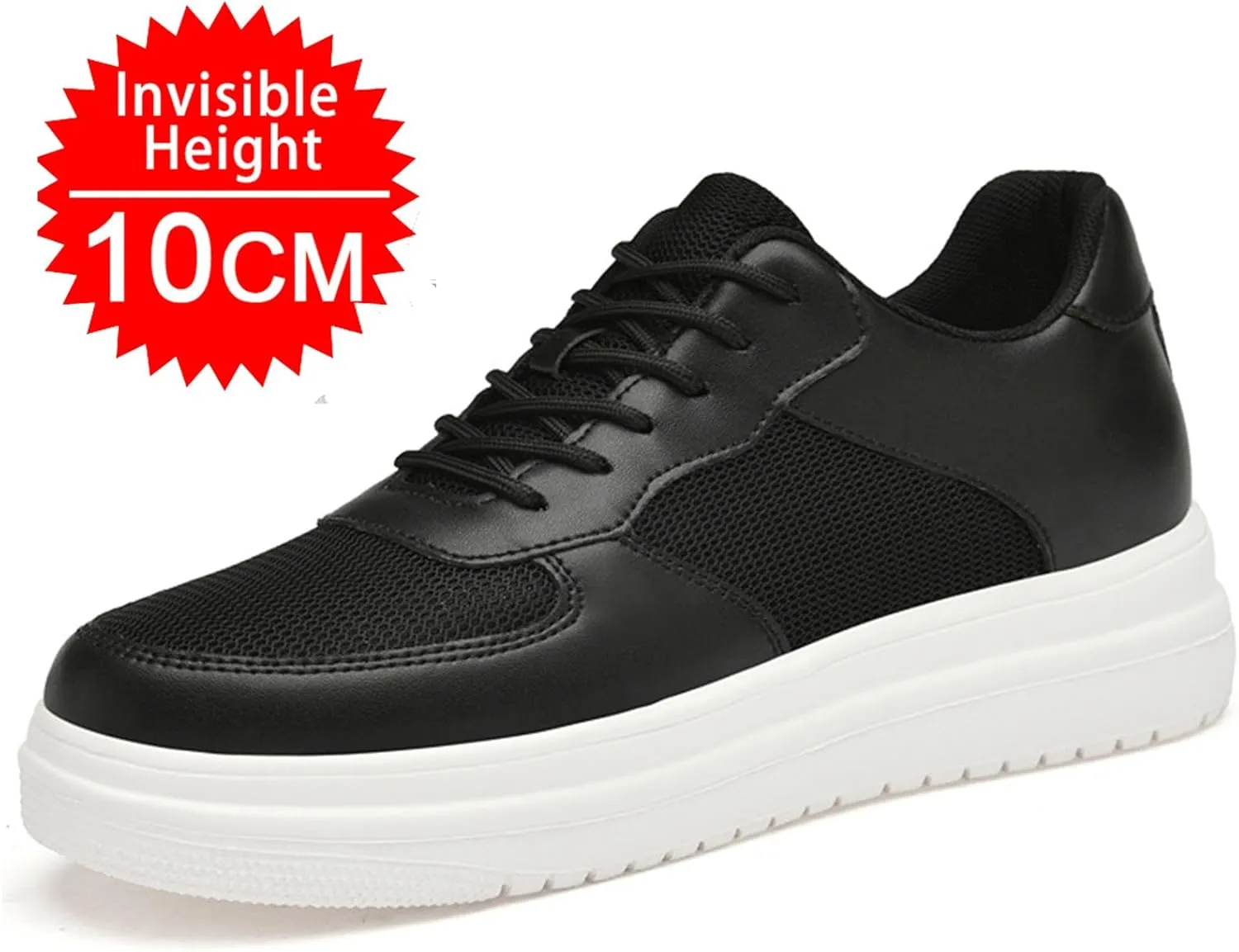 Flat Lifting Shoes Men Women 3 Inches Invisible Elevator Breathable Mesh Height Boosting Casual Work Tennis Shoes
