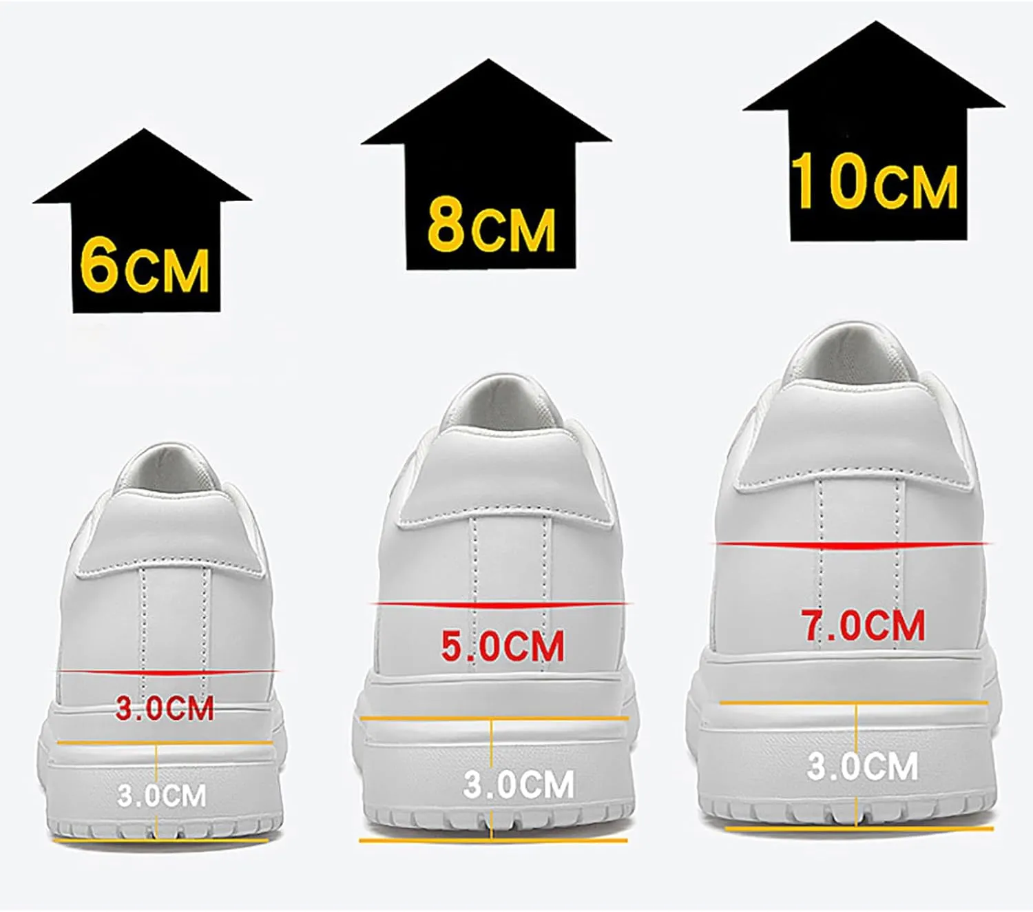 Flat Lifting Shoes Men Women 3 Inches Invisible Elevator Breathable Mesh Height Boosting Casual Work Tennis Shoes