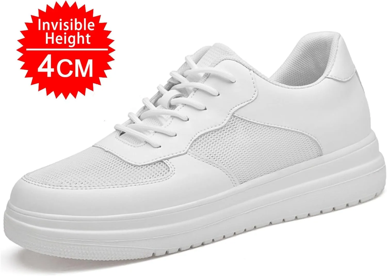 Flat Lifting Shoes Men Women 3 Inches Invisible Elevator Breathable Mesh Height Boosting Casual Work Tennis Shoes