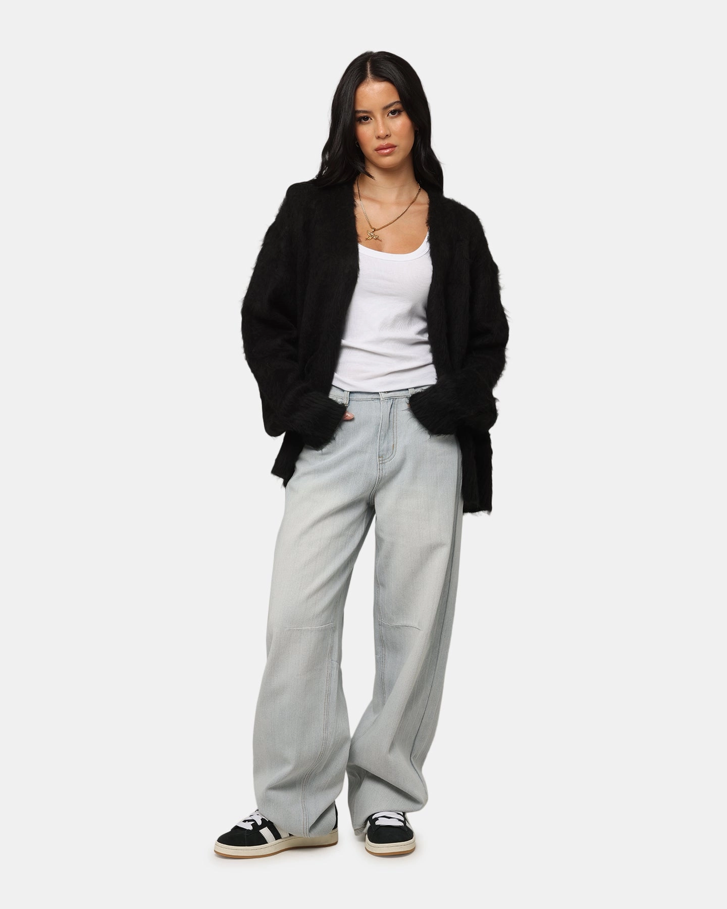 Ultra Soft Inner Layer XXIII Women's Buckle Baggy Jeans Light Blue Denim