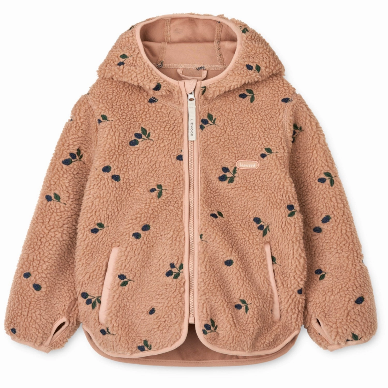 Heat Reflective Layer Moisture wicking LIEWOOD Berry / Pale Tuscany / Embroidery Mara Pile Jacket