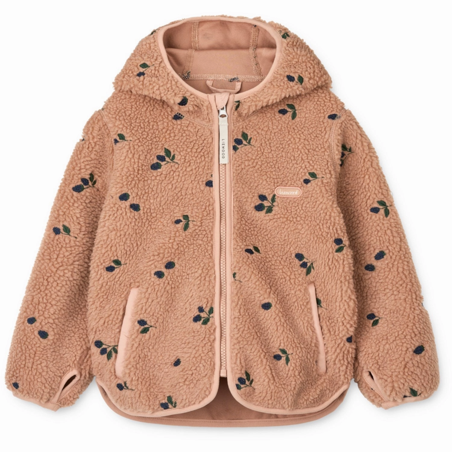 LIEWOOD Berry / Pale Tuscany / Embroidery Mara Pile Jacket Eco Friendly Padding