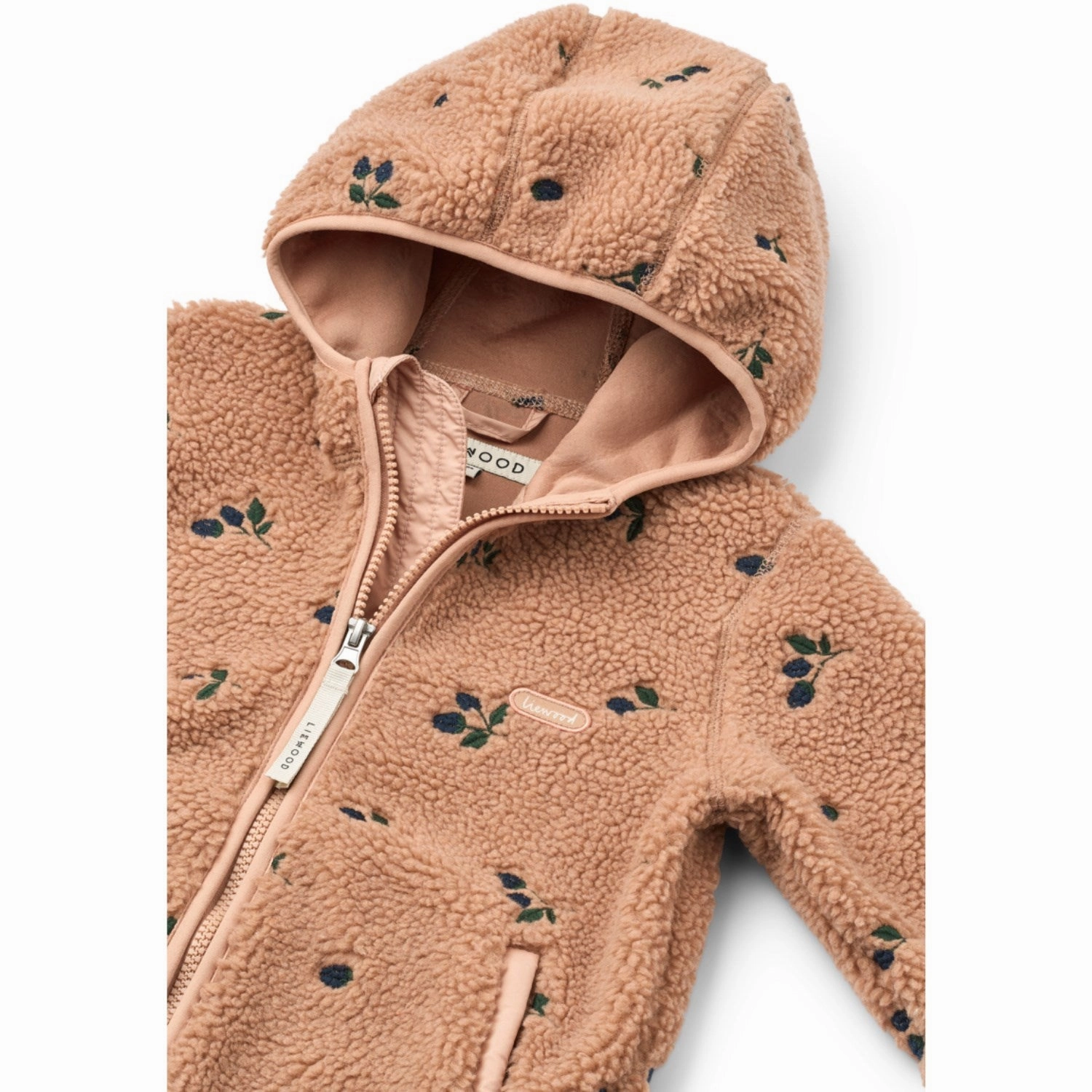 LIEWOOD Berry / Pale Tuscany / Embroidery Mara Pile Jacket Bonded Edge Finish Ergonomic Cut