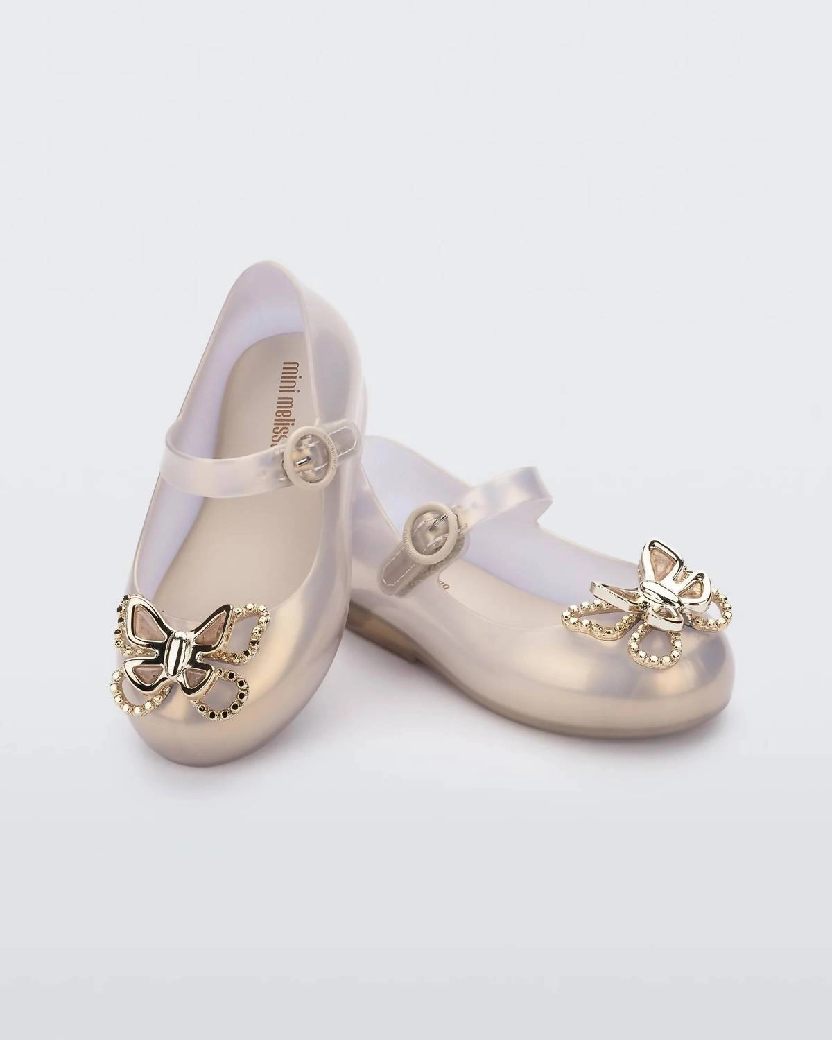 Girls' Sweet Love Butterfly Flat In Pearly Gold Sophisticated Comfort