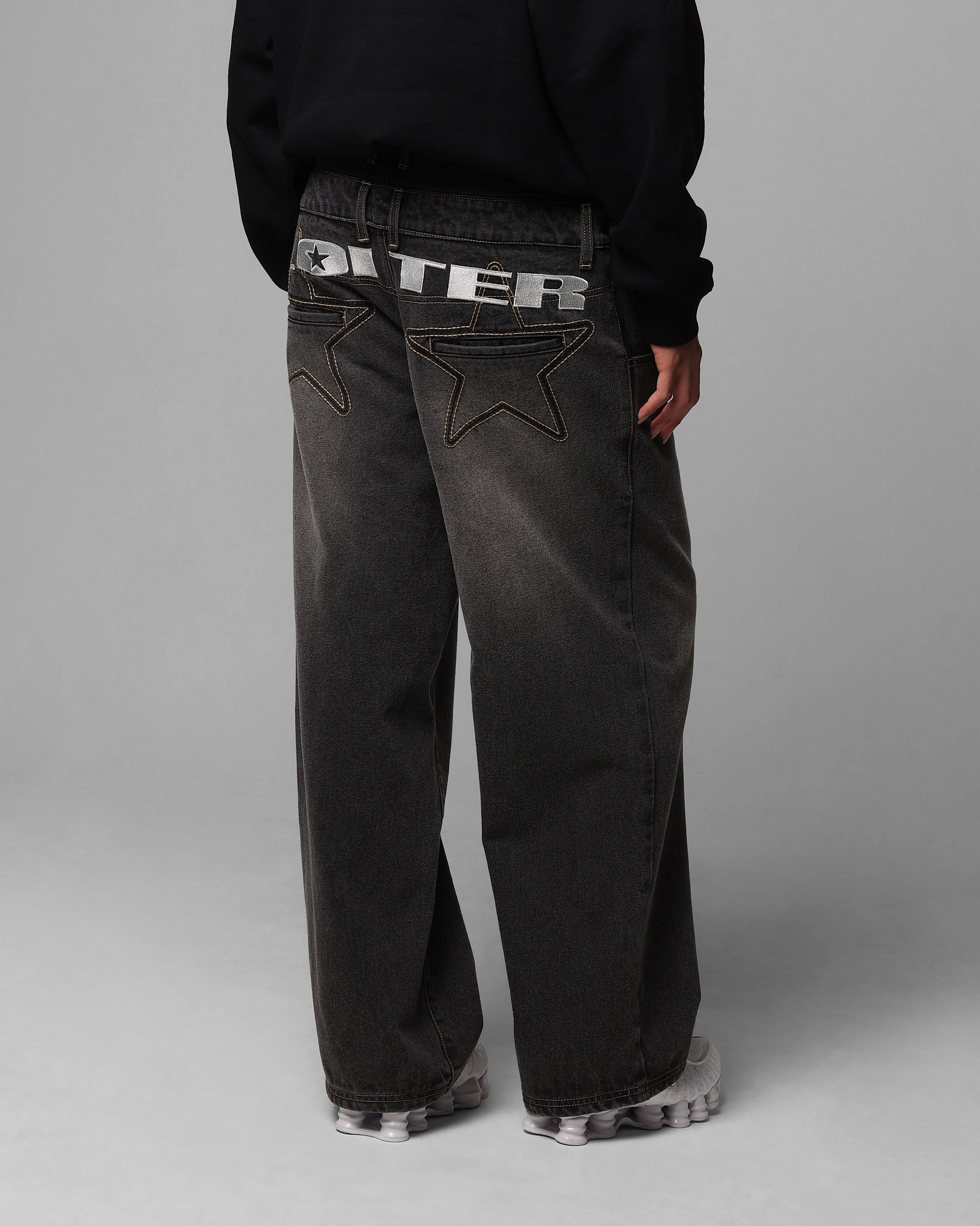 Loiter Star Layered Jeans Vintage Black Non Bulk MachineWashable