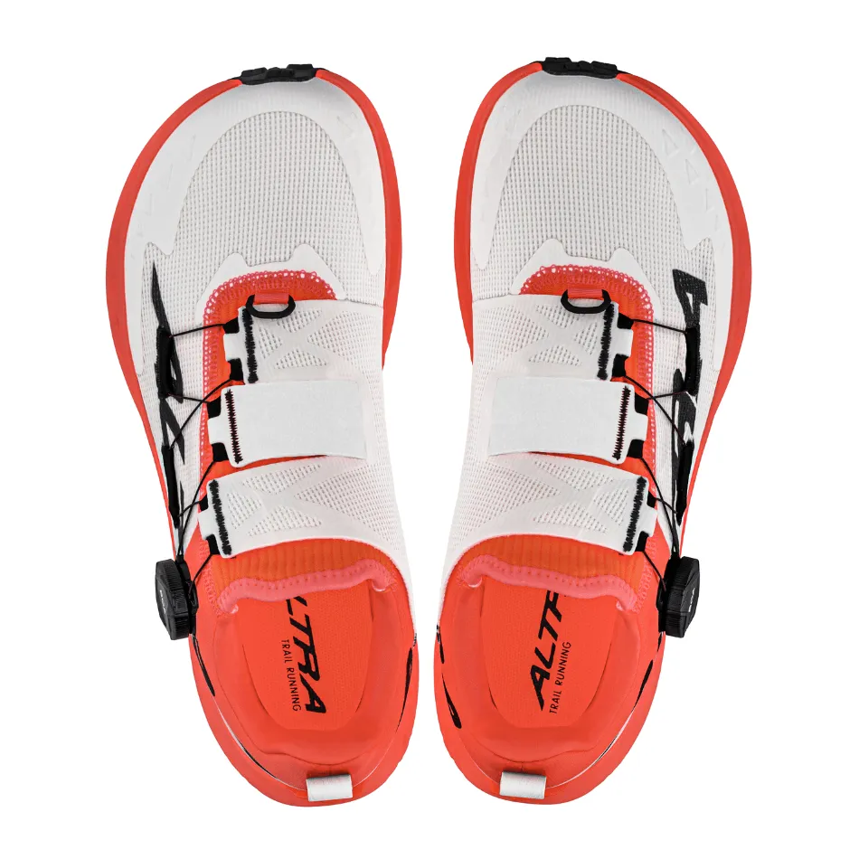 Altra Men's Timp Boa Trail Running Shoe in White/Coral SS25 Monolithic Design Breathable Knit Construction
