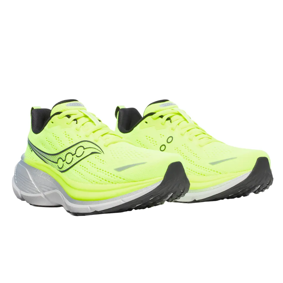 Precision Stitching Performance Oriented Saucony Men's Hurricane 25 Running Shoes in Citron/Black - Online Exclusive