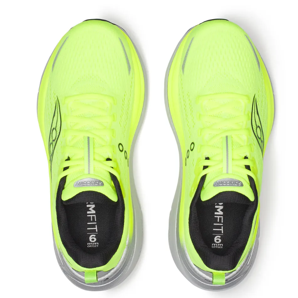 Saucony Men's Hurricane 25 Running Shoes in Citron/Black - Online Exclusive ComfortCushion
