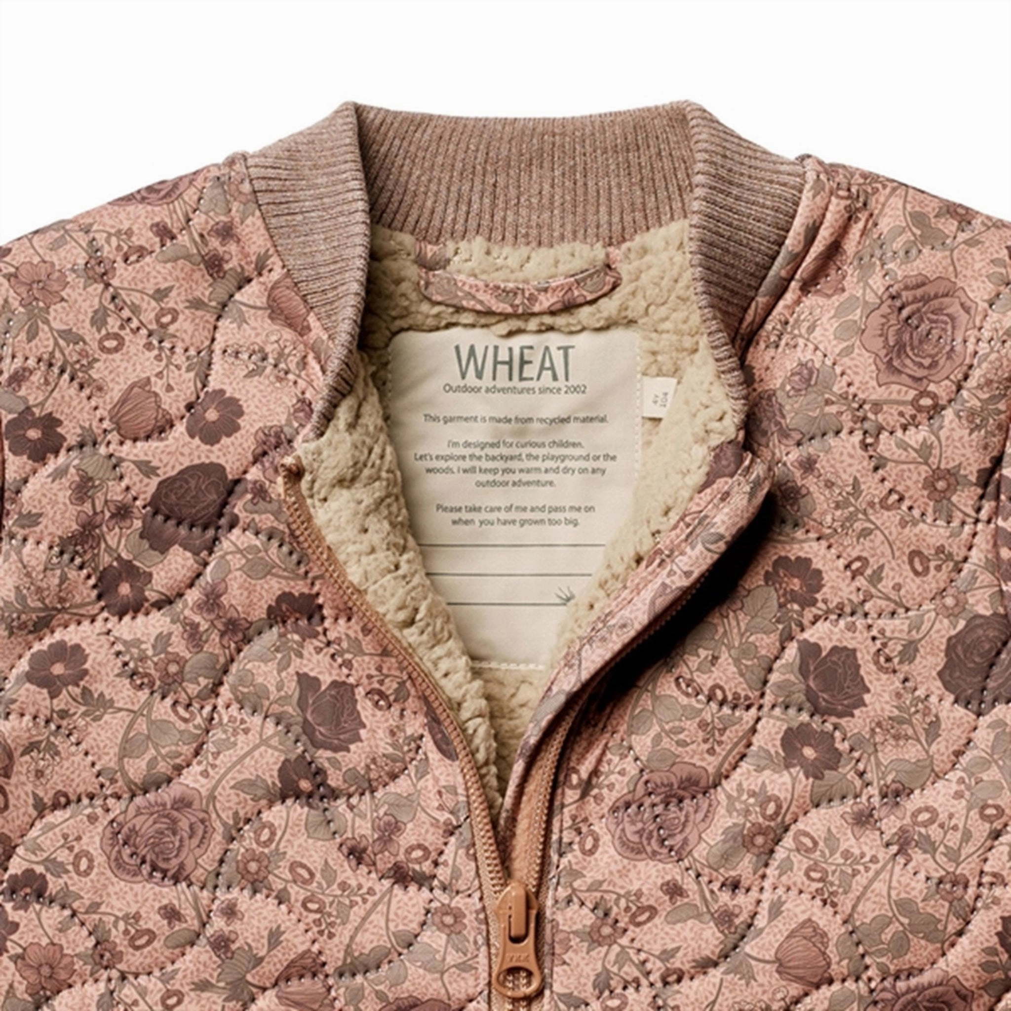 Wheat Thermo Rose Dawn Flowers Jacket Helga Tear Resistant Material Fleece Inside