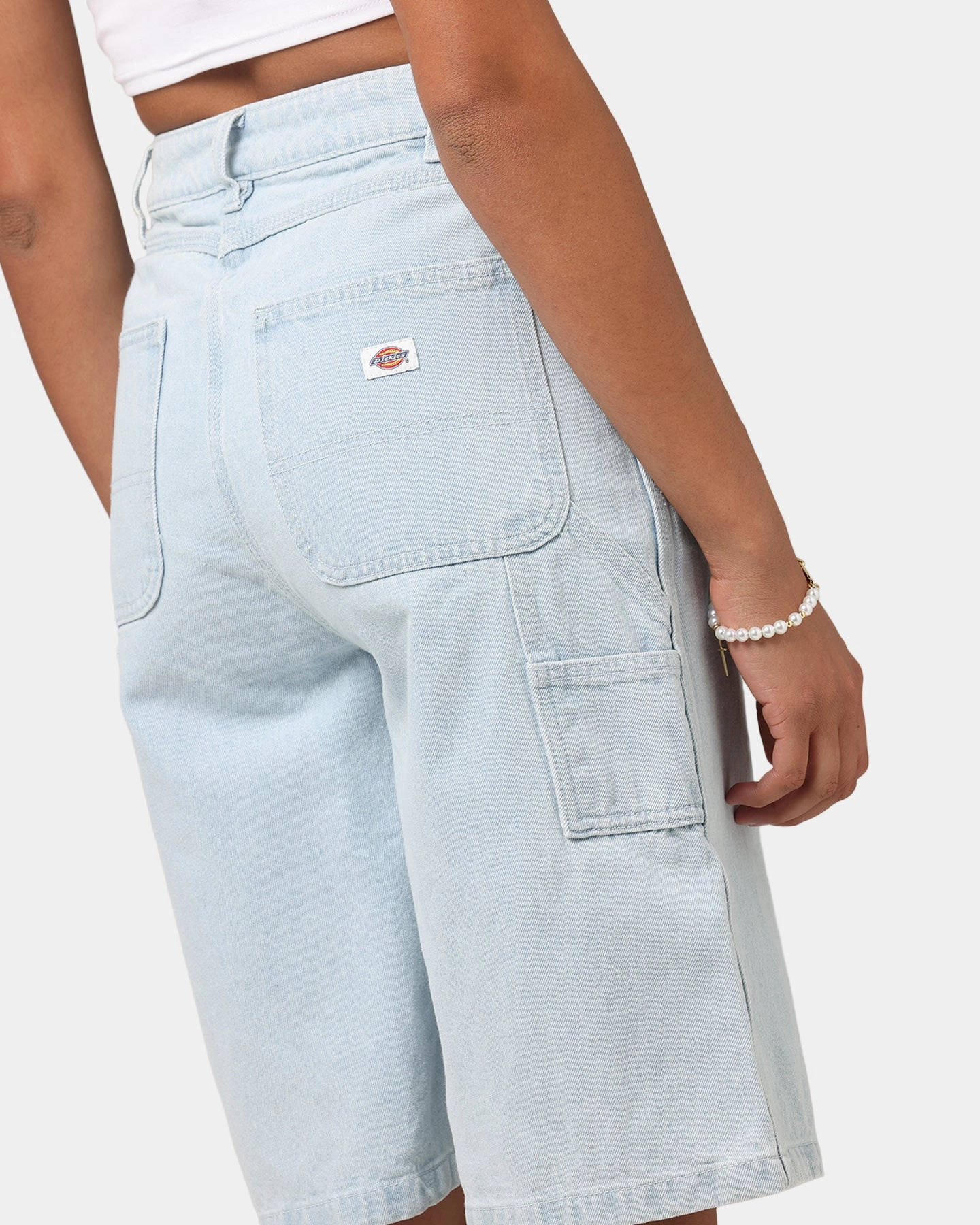 Smart Design Dickies Women's Carpenter Denim Shorts Sky Blue
