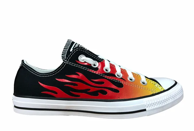 Converse All Star Chuck Taylor Ctas OX Uomo Tela 166259C | Sneakers fiamme nera adapt to different terrains ankle - strap shoes