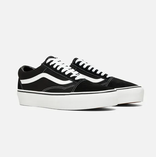Comfortable Shank Vans scarpa sneakers con zeppa da donna Old Skool Platform VN0A3B3UY281 nero-bianco