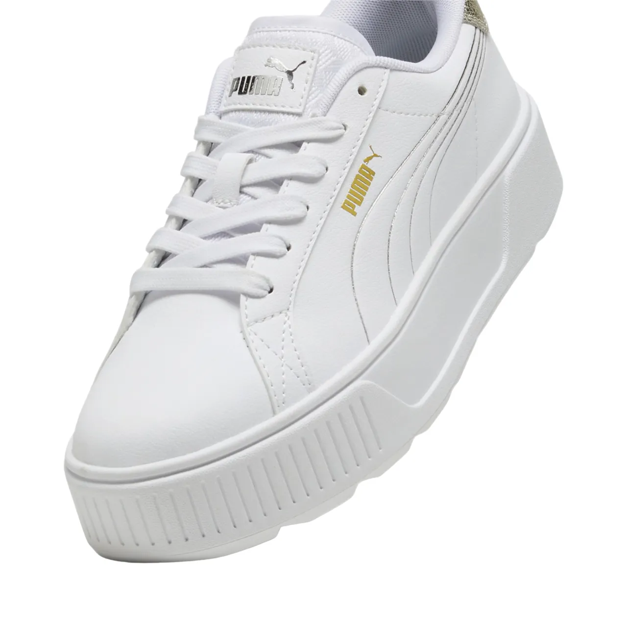 Comfort Cushion Puma scarpa sneakers da donna Karmen Metallic Shine 395099-01 bianco