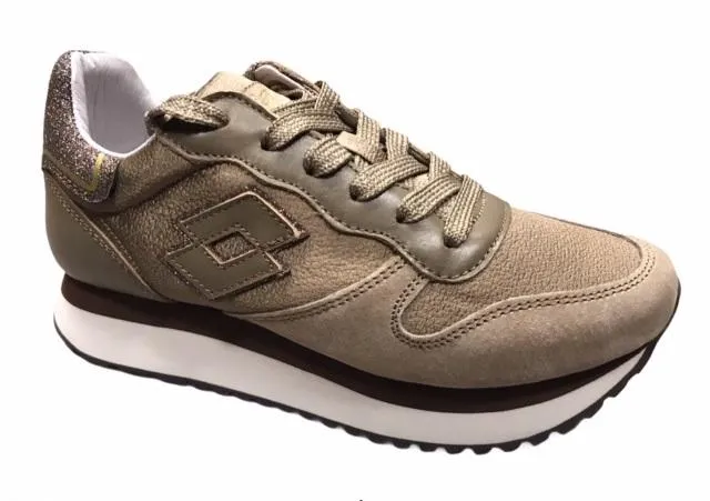 Shock Diffusing Plate Hand washable Lotto Leggenda scarpa sneakers da donna Wedge Silk 215084 814 marrone fossile