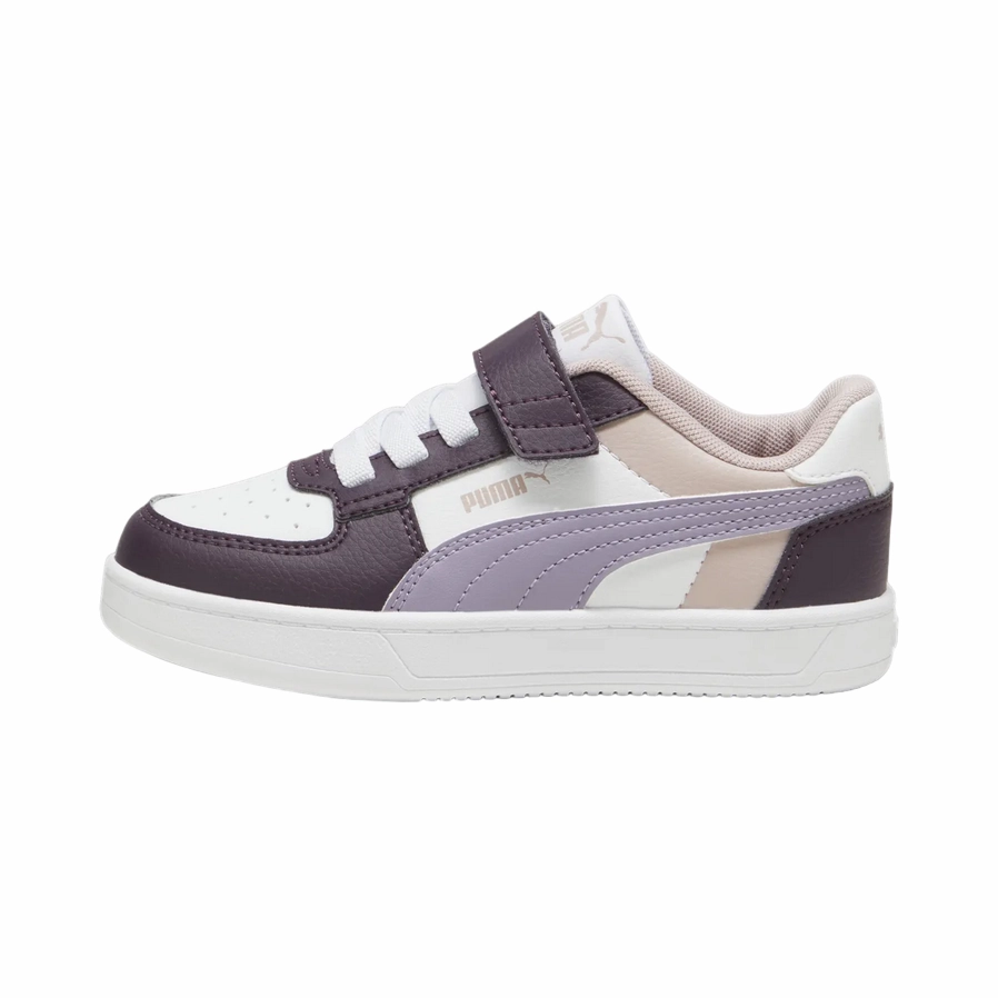 Puma scarpa sneaker da bambina con laccio elastico e velcro Caven 2.2 Block 394462-11 prugna-bianco Performance - Driven Rugged Design