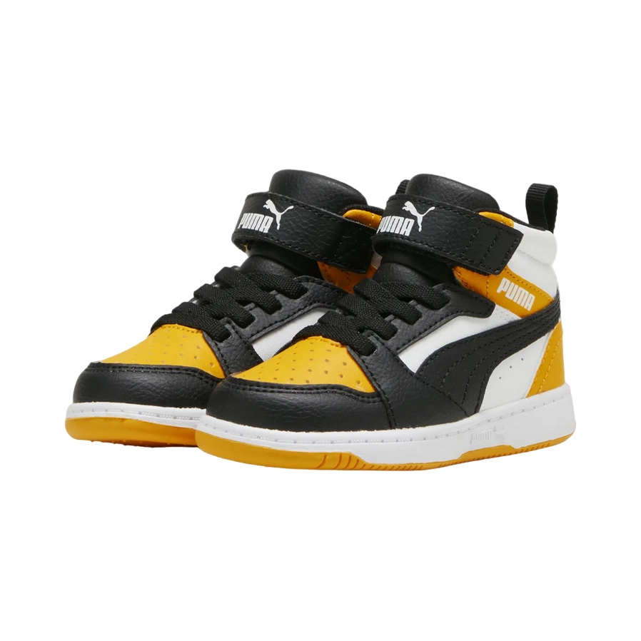 Torsion Rigidity Chassis Puma scarpa da ginnastica alta da bambino Rebound V6 Mid 396542-19 nero-mandarino