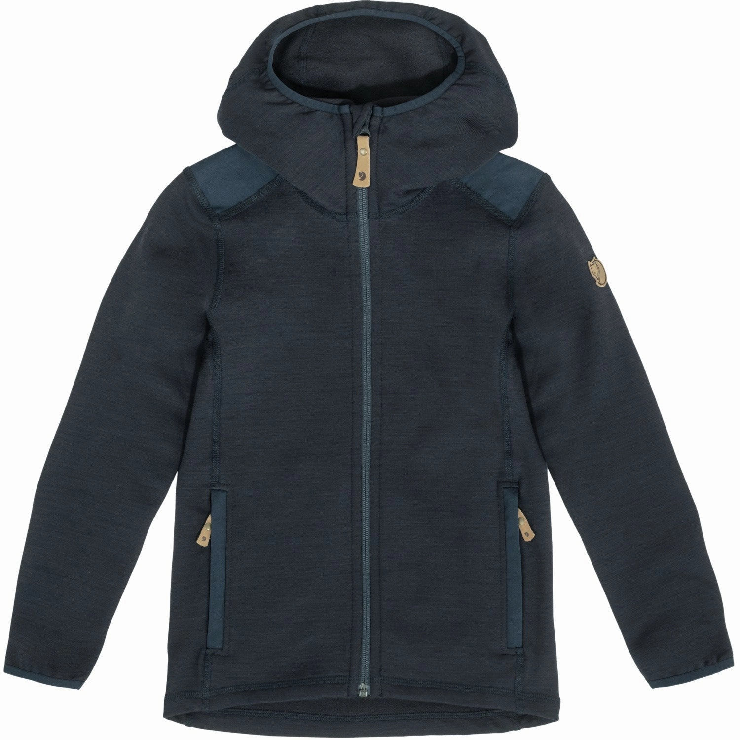 Fj?llr?ven Dark Navy Kids Keb Fleece Hoodie QuickDryMaterial Easy Fit
