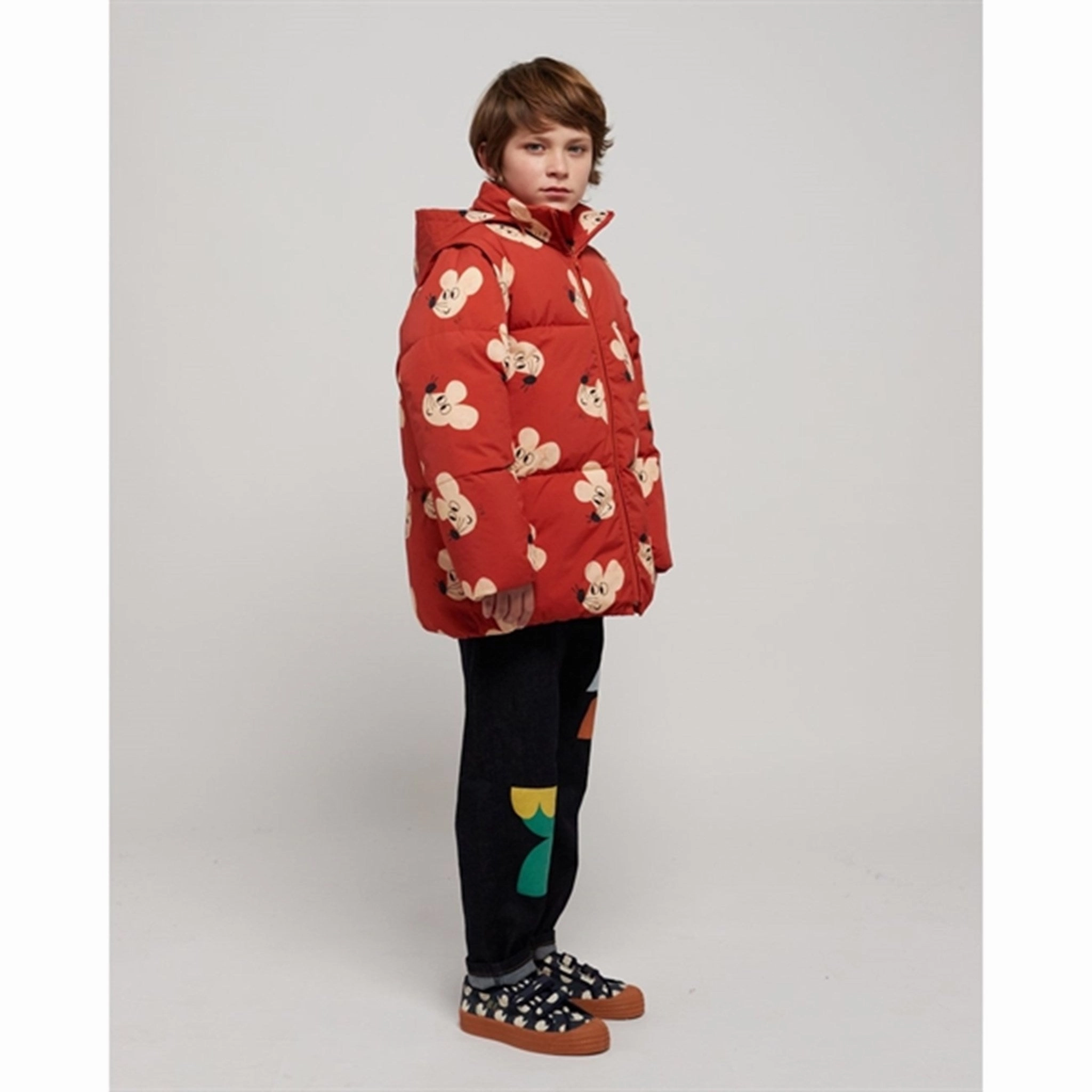 Plaid Design Bobo Choses Brown Mouse Polstret Jacket AOP