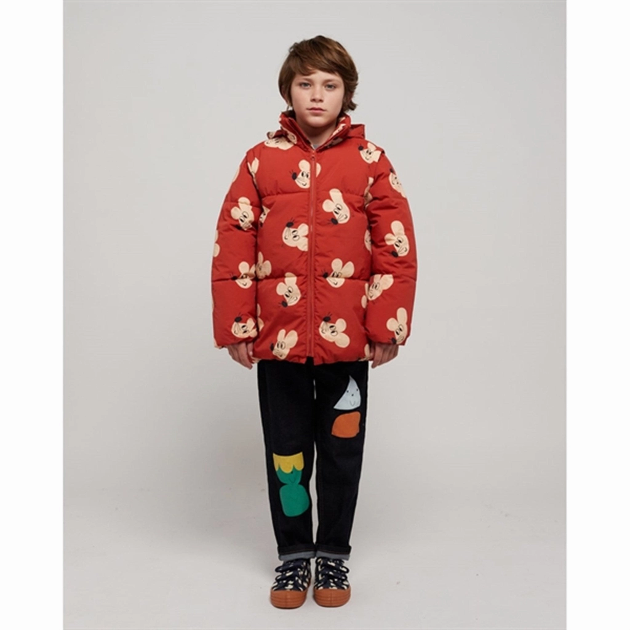 Bobo Choses Brown Mouse Polstret Jacket AOP Rugged Outdoor Optimized Casual Outdoor Look