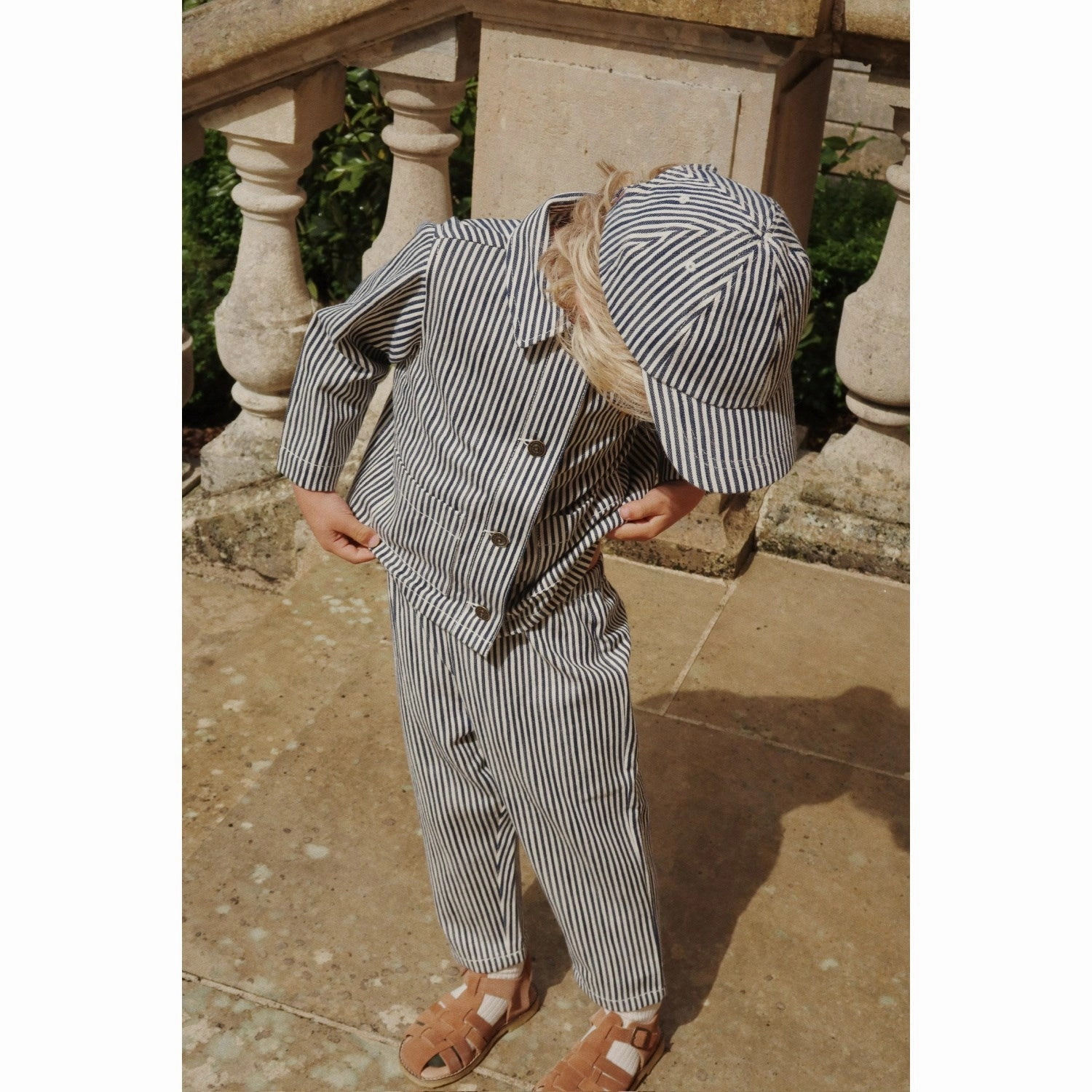 Classic Casual Look Relaxed City Style Konges Sl?jd Naval Stripe Fender Jacket Gots