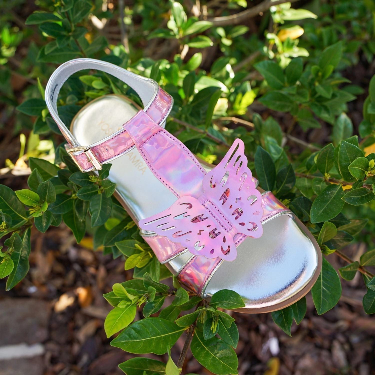 Foam Cushioning Miss Butterfly Sandal in Rainbow Iridescent - Kids