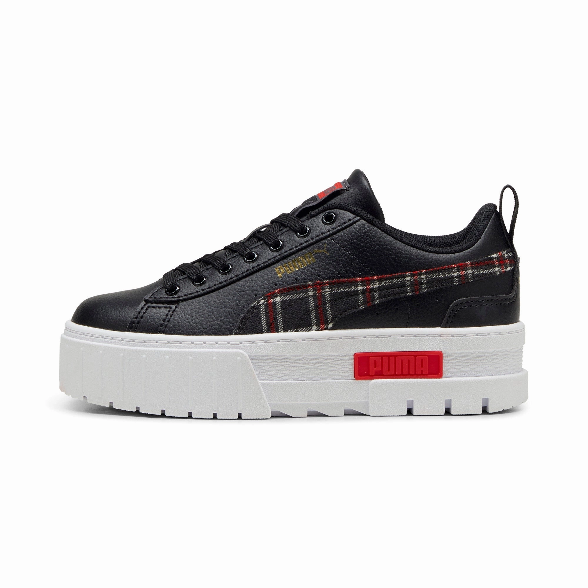 PUMA Big Kids' Girls' Mayze Winter Tartan Sneakers Trail Look Slip Resistant Sole