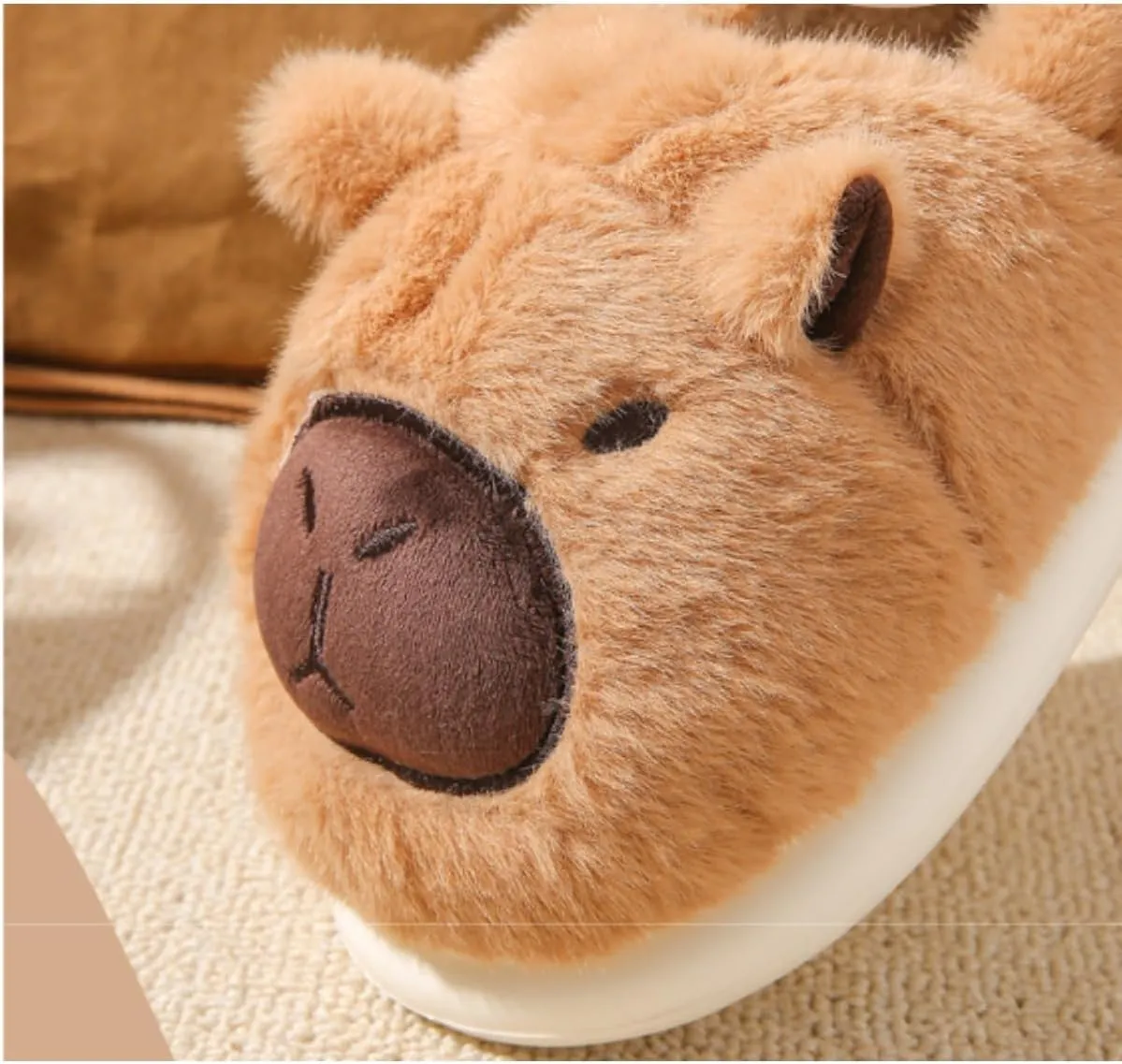 Fluffy Animal Plush Slippers for Women  Cozy Furry Slippers with Chunky Sole, Cute & Warm Indoor Shoes