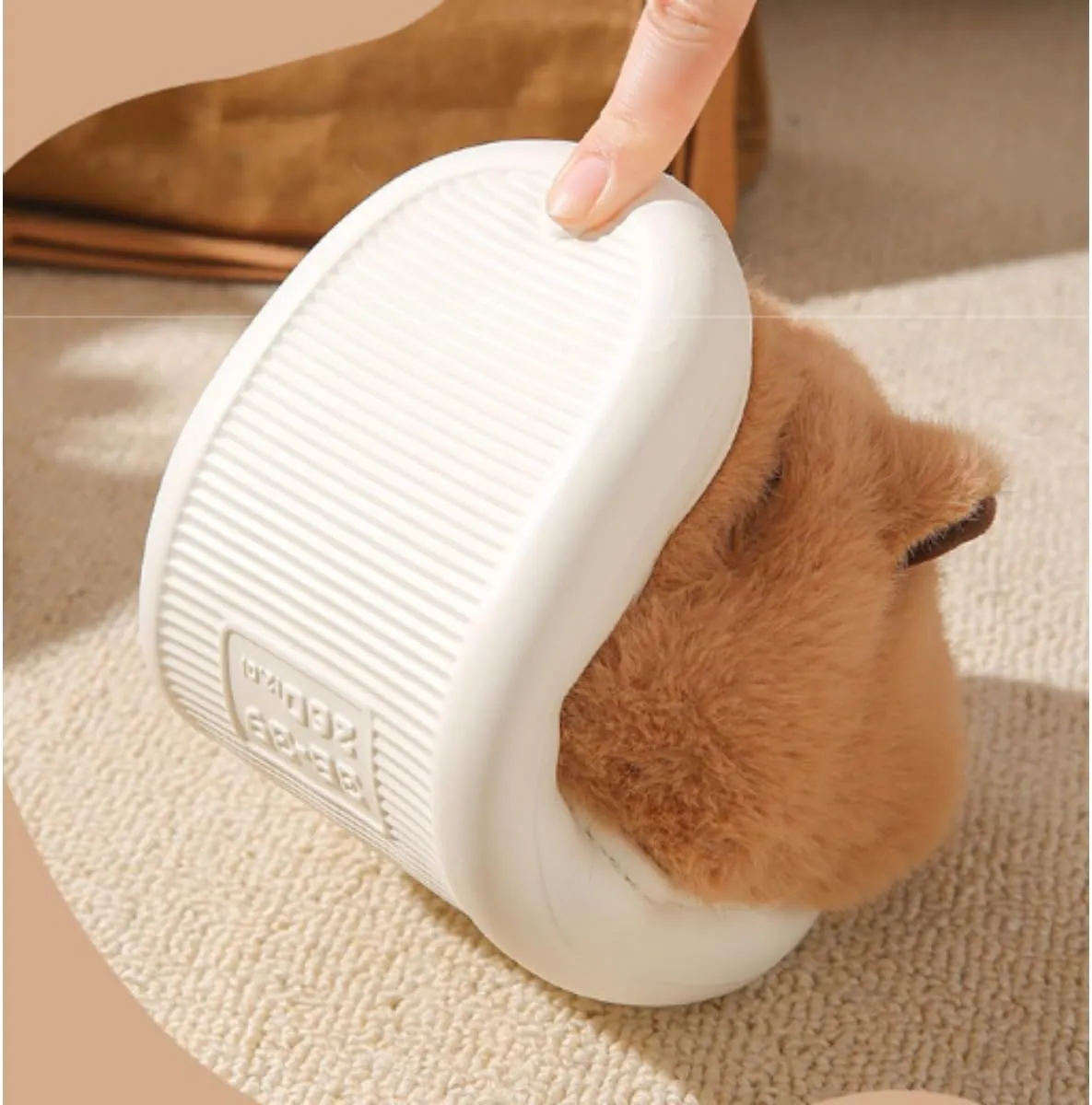Fluffy Animal Plush Slippers for Women  Cozy Furry Slippers with Chunky Sole, Cute & Warm Indoor Shoes