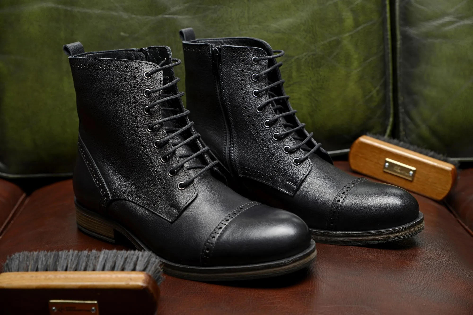 FOOT FEDERATION DERBY CAP-TOE MENS BOOT BLACK