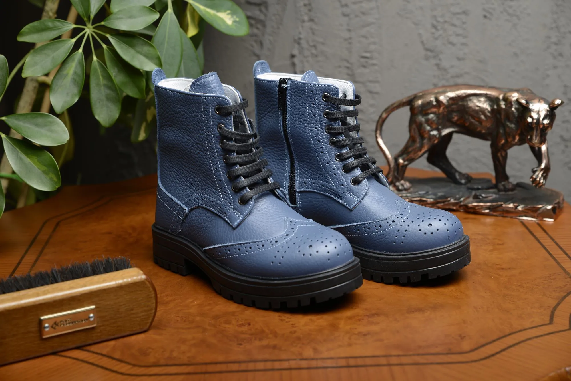 FOOT FEDERATION DERBY WINGTIP KIDS' BOOT BLUE