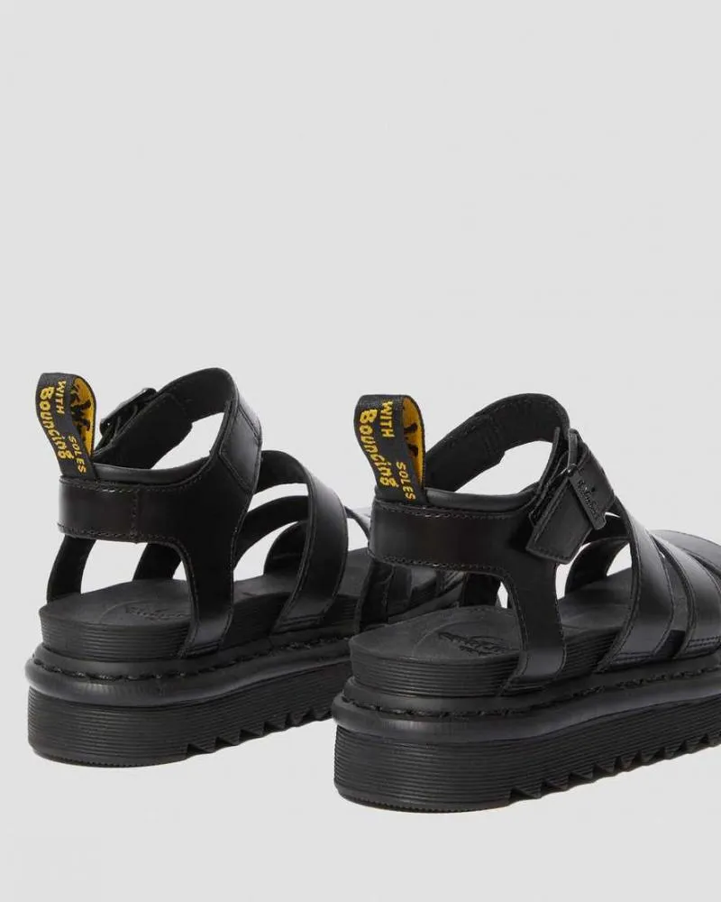 Dr. Martens sandalo con zeppa da donna Blaire Leather Brando 24191001 nero Soft Sole Foot Health