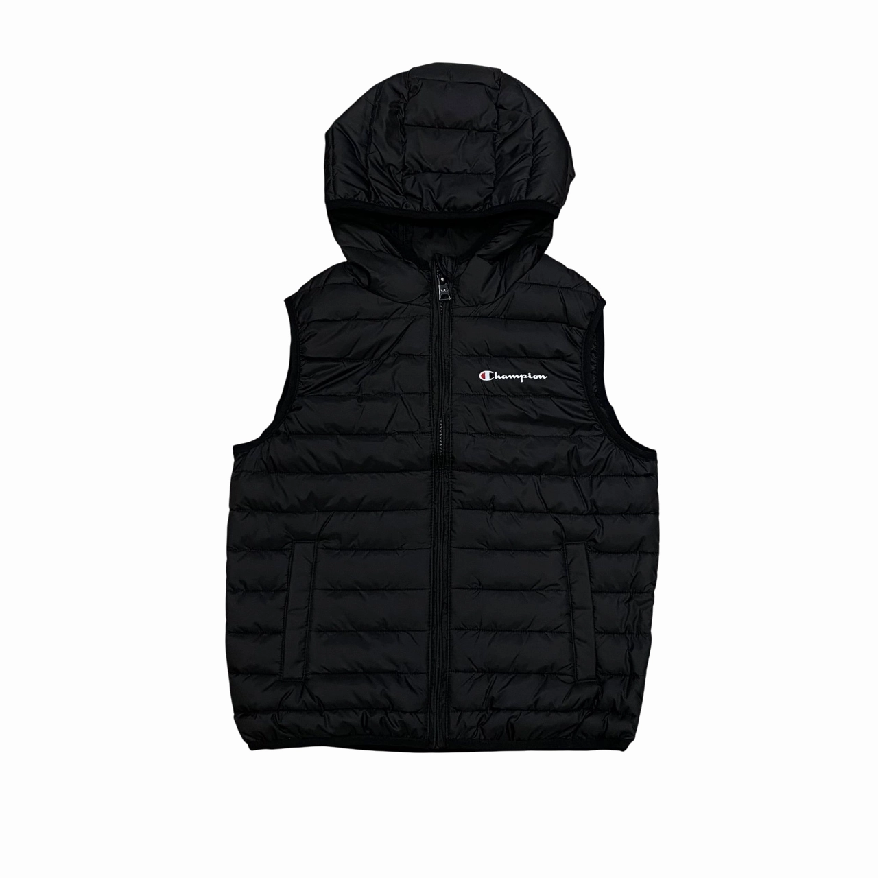 Champion giubbino smanicato junior con cappuccio 307134_KK001 nero Sporty