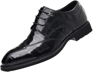 Formal Wear Leather Shoes Men Business Casual Soft Sole Pointed Toe Anti-Slip Wear-Resistant Comfortable Rubber Soft Sole Men's Driving Flats