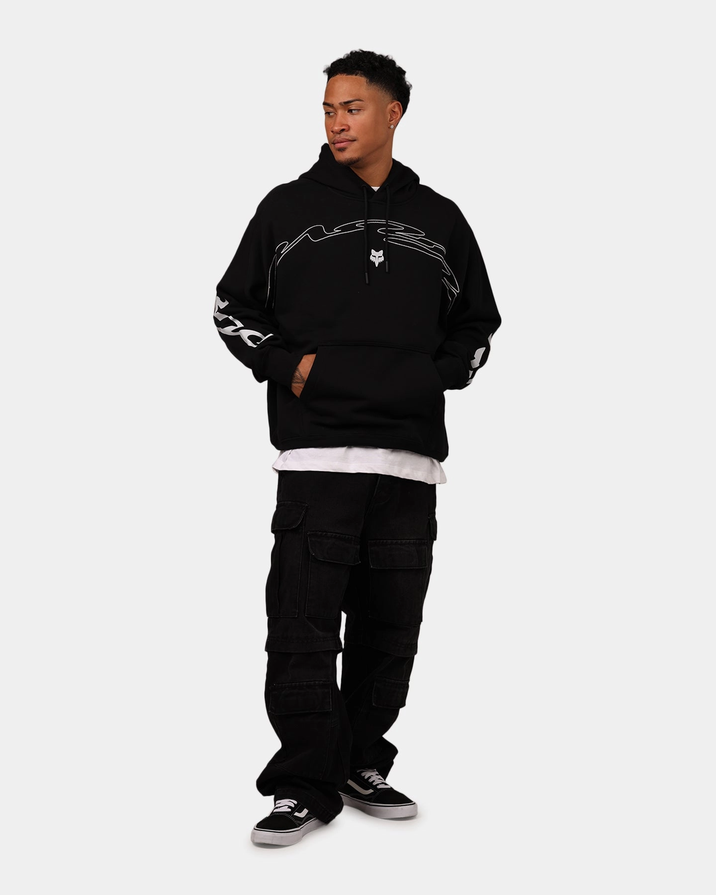 Tagless Comfort Fox Racing Energy Oversized Hoodie Black