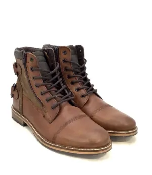 Franco Fortini Men's Dalton B. Borris Brown Leather Combat Boots - Size 9