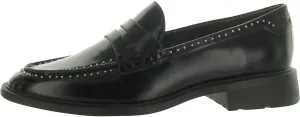 Franco Sarto Sarto Womens Eden Patent Studded Loafers Black 7.5 Medium (B,M)