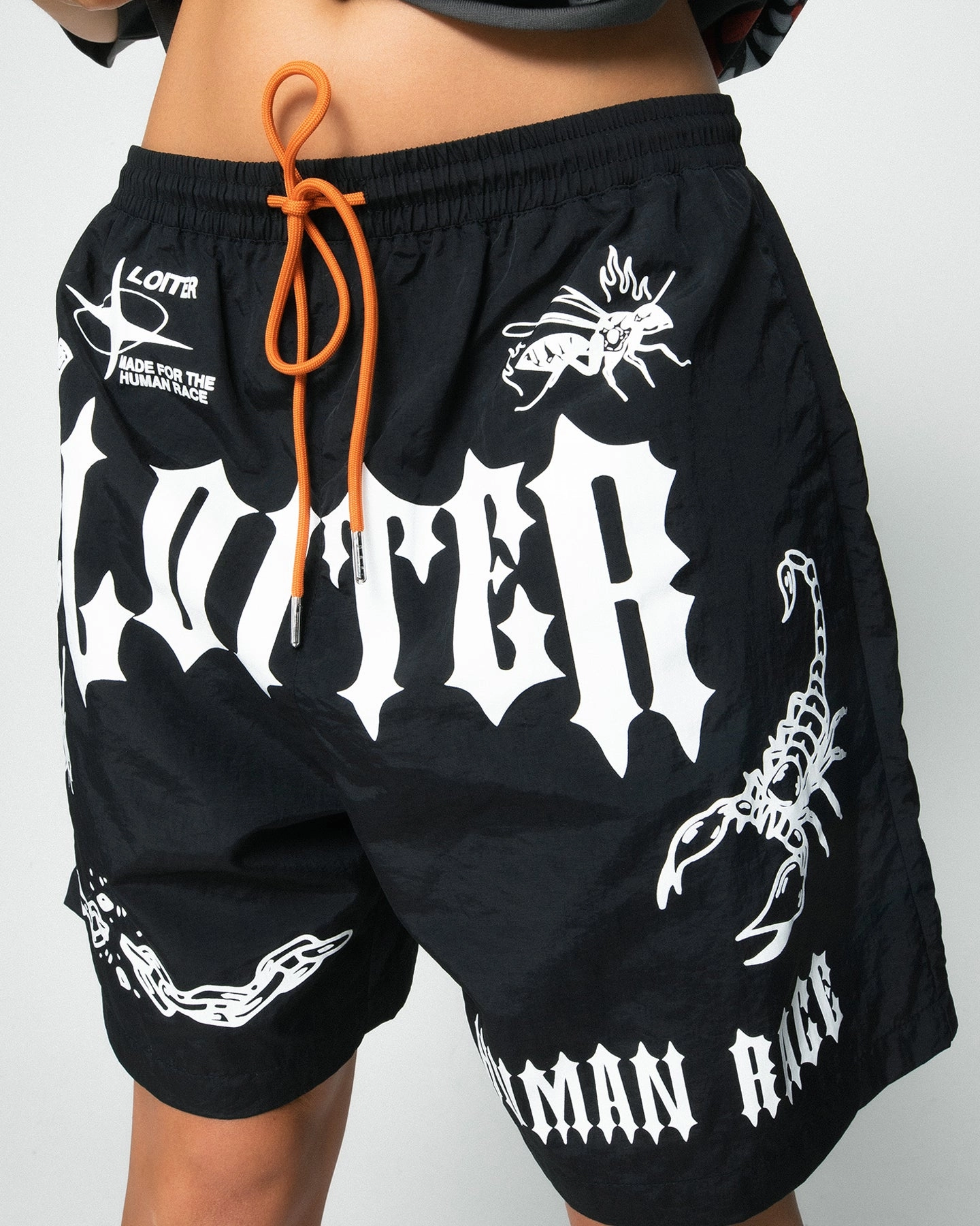 Loiter Sketch Book Walk Shorts Black Durable Stitching Utility Style